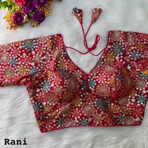 Rani Color Traditional & Partywear Sabyasachi Neck Style Blouse with ...
