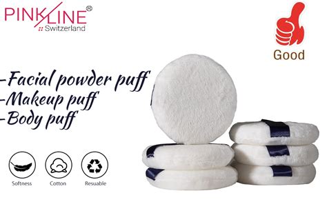 Pink Line Soft Round Loose Powder Puff Pad Washable Velour Smooth Bath ...