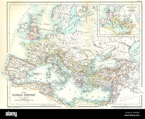 EUROPE: Roman Empire Circa 350 AD; Inset map in 379 & 395, 1903 Stock Photo - Alamy