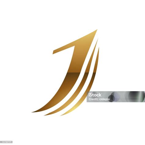 Lettre Dor J Symbole Sur Fond Blanc Icône 1 Vecteurs libres de droits et plus d'images ...
