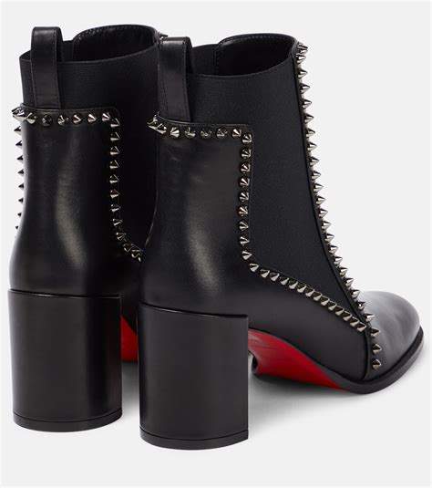 Out Line Spikes leather ankle boots in black - Christian Louboutin ...