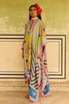 Buy Multi Color Silk Printed Chevron Jhumki Dupatta For Women by Swati ...