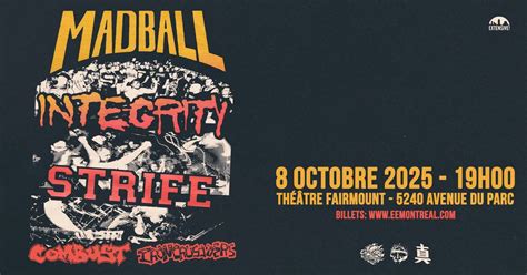 Madball + Strife + Integrity + Combust + Iron Crusaders | Montréal ...