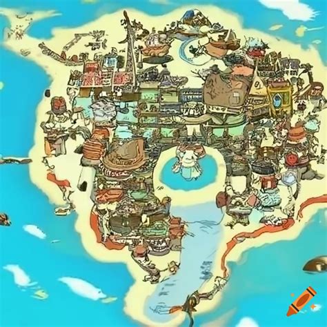 Map of the one piece world on Craiyon