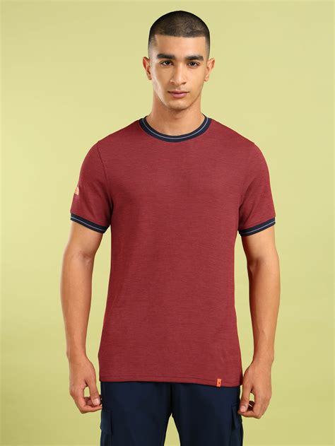 Men Slim Fit Crew Neck T-shirt with Double Cool