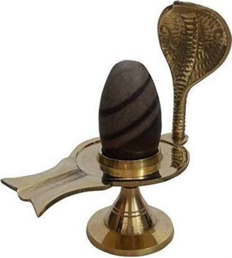 DARIDRA BHANJAN Narmadeshwar Shiva Ling, Brass Jalheri shivling stand ...