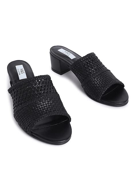 Buy Pure Leather Self Design Sandal at Marks & Spencer
