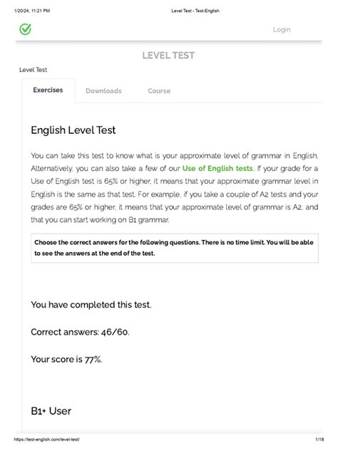 Image result for English Test Level Free Printable