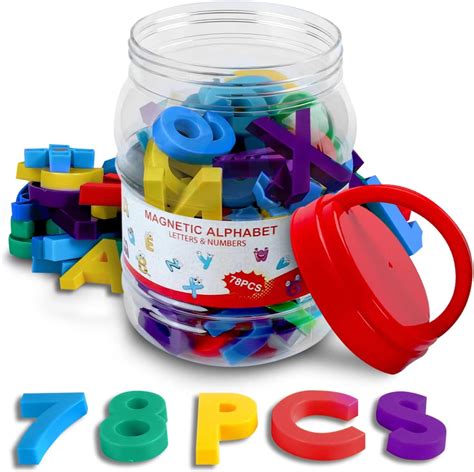 Educational Magnetic Letters and Numbers Set - Strong Magnets, Colorful ...