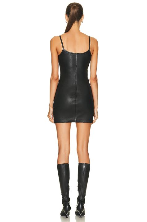 Alexander Wang Leather Bodycon Tank Dress in Black | FWRD
