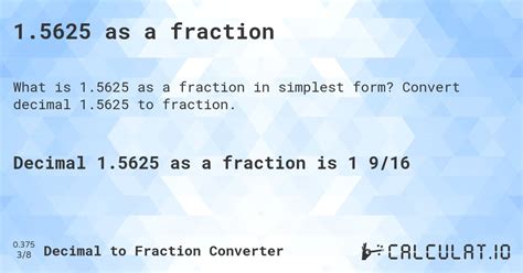 1.5625 as a fraction - Calculatio