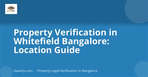 Property Verification in Whitefield Bangalore: Location Guide ...
