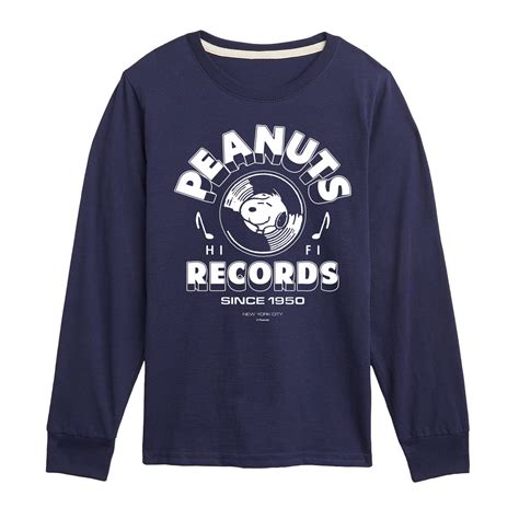 Peanuts - Records Snoopy Vinyl - Toddler & Youth Long Sleeve Graphic T ...