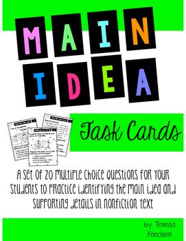 Main Idea Task Cards 的图像结果