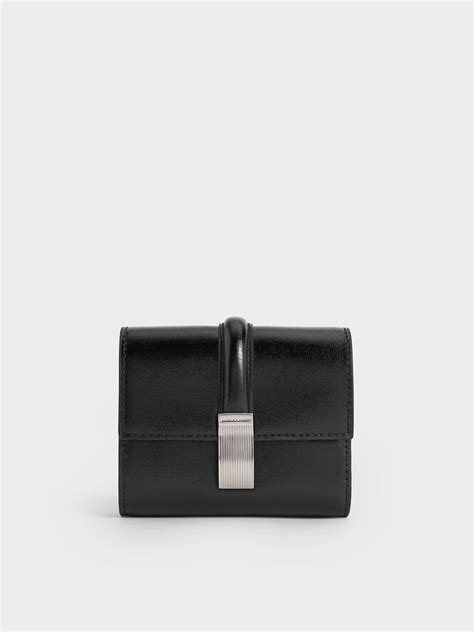 Noir Wisteria Metallic-Accent Wallet - CHARLES & KEITH IN