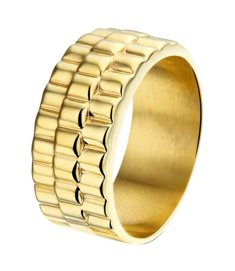 Gold plated ring rolexschakel vast | Lucardi-BE