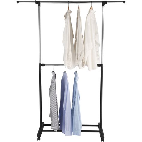Mainstays Adjustable 2 Tier Rolling Garment Rack Assembly Instructions ...