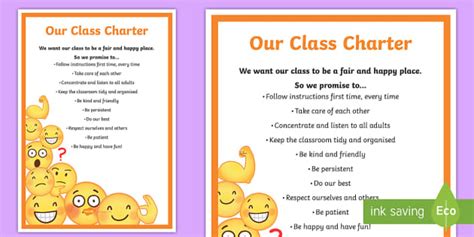 😊 Class Charter Emoji Themed Display Poster