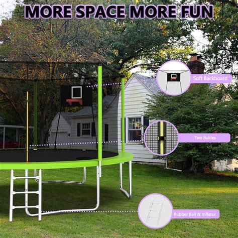 Fun Orange Heavy Duty Trampoline for Kids and Adults 14-ft Round ...