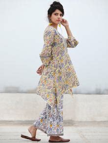 Rozana Yasmeen - Set of Asymmetric Kurta Palazzo & Dupatta - KS136A247 ...