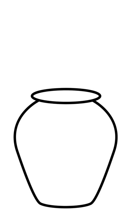Simple Line Art Drawing of a Vase