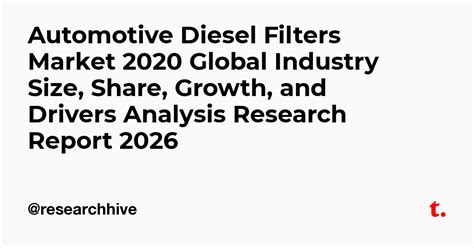 Automotive Diesel Filters Market 2020 Global Industry Size, Share ...
