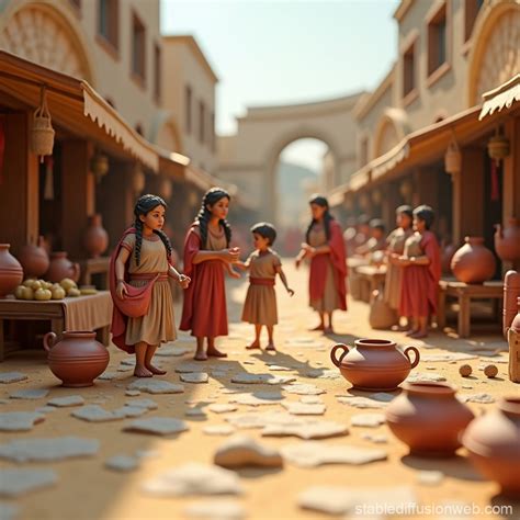 Ancient Greek Market Scene in 3D | Stable Diffusion Online