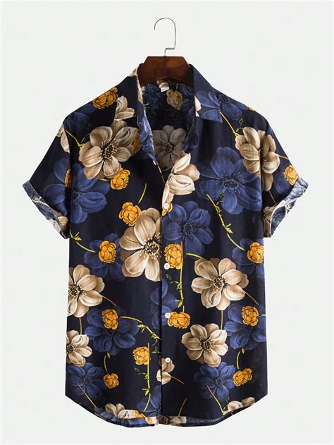 Men Floral Print Shirt | Casual shirts, Shirts, Mens retro shirts
