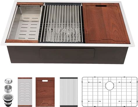 Lordear 32 Undermount Kitchen Sink 32x19 Inch Stainless Steel Kitchen ...