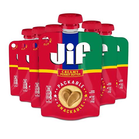 Amazon.com : Jif Portable Squeeze Creamy Peanut Butter, 5 oz ...