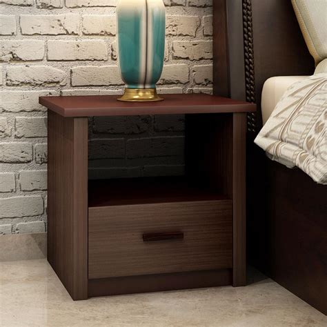 Buy Nina Cherry Red Engineered Wood Bedside Table Online At Durian