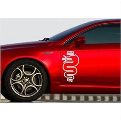 Buy Alfa Romeo snake Biscione decal side decal set 2 pcs. LR 48cm white ...