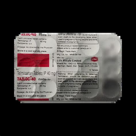 TAZLOC 40MG TABLET 15'S Price, Uses, Side Effects & Substitutes | Medkart