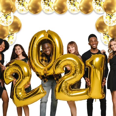 Buy Gatherfun Number 1 Balloon 40 Inch Large Gold Foil Mylar Digit ...