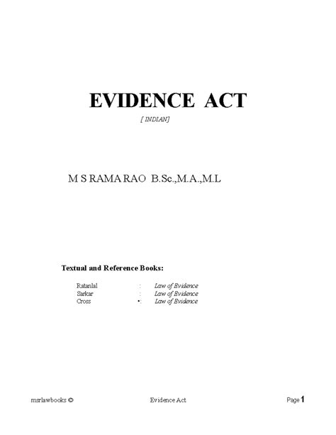 Evidence Act Notes Very Important FOR EXAMS - EVIDENCE ACT ...