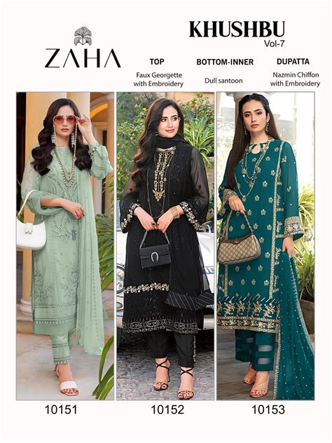 Khushbu Vol 7 Zaha Georgette Pakistani Salwar Suits – Kavya Style Plus
