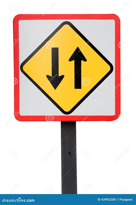 Two way traffic sign stock photo. Image of lane, isolated - 43992208