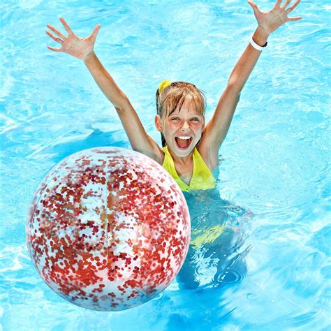 Buy Hsei 3 Pieces Inflatable Beach Ball Glitter Beach Ball Floatable ...