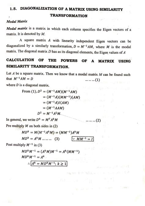 SOLUTION: Engineering mathematics l diagonalization of a matrix using ...