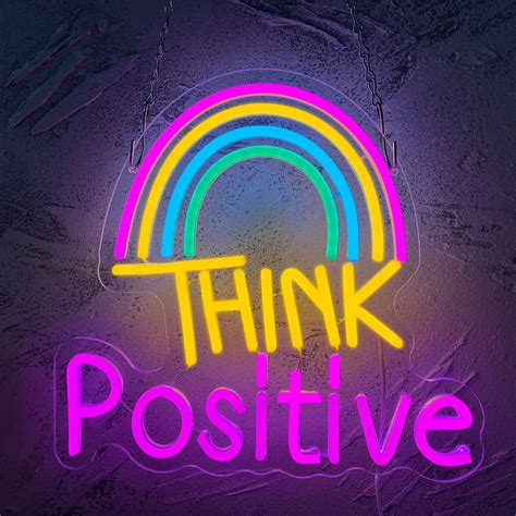 Think Positive Neon Sign Think Positive Led Rainbow Neon Sign ...
