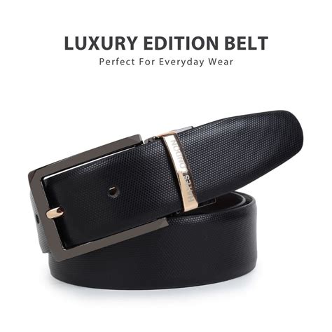 Italian Leather Reversible Black & Brown Belt for Men - Black & Gold ...