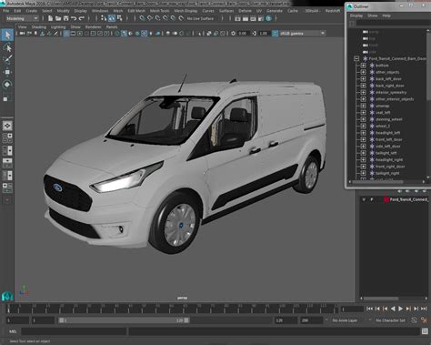 3D Ford Transit Connect Barn Doors Silver model | 3D Molier International