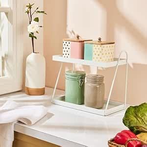 Amazon Brand - Solimo Metal Triangle 2-Tier Rack | for Kitchen ...