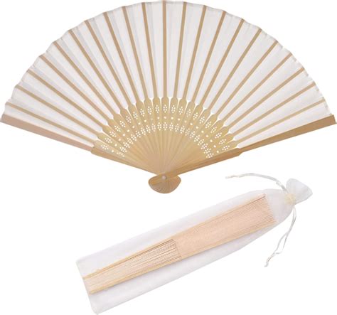 Amazon.com: Geetery Set of 24 Sandalwood Fan Wedding Favors with Gift ...