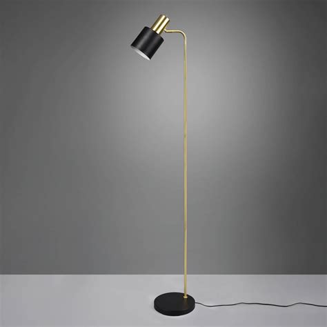 Adam floor lamp, one-bulb, black and gold | Lights.co.uk