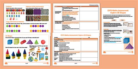 EYFS Maths Assessment: Explore 3D Shapes White Rose Maths