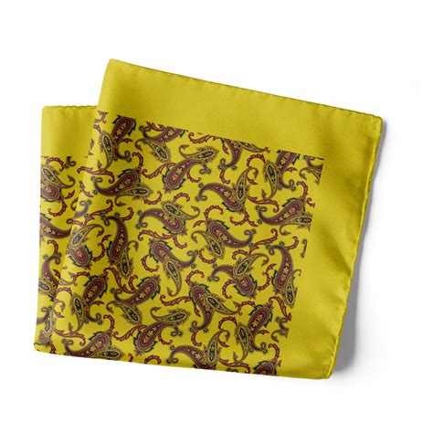 Chokore Yellow Satin Silk pocket square from the Indian at Heart Colle
