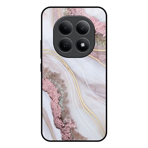 Pink & Gold Gllitter Marble Poco M8 5G Glass Back Cover - Flat 35% Off ...