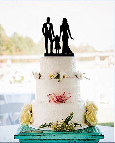 Buy Family Silhouette Wedding Cake Topper with Girl, Bride and Groom ...