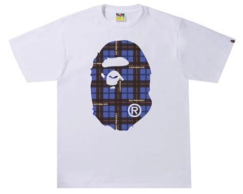 Bape Logo Check Big Ape Head T-Shirt - White Price in India | Culture ...